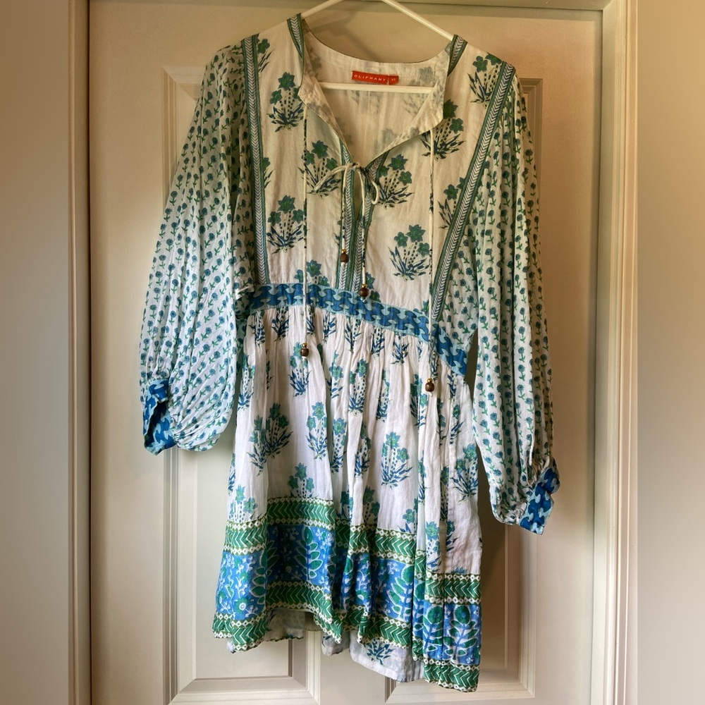 Oliphant Tie Front Balloon Mini Dress